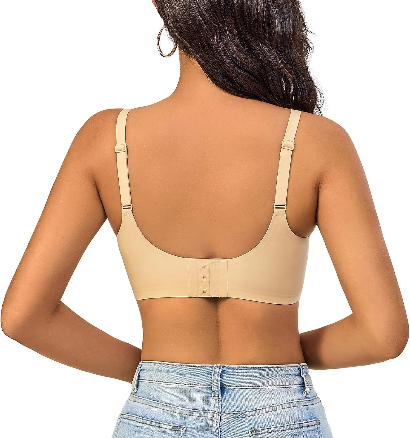 Push Up Bras for Women Wireless Bra Silicone Soft Support Seamless Comfortable Wire Free Bralette Small to Plus Size