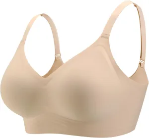 Push Up Bras for Women Wireless Bra Silicone Soft Support Seamless Comfortable Wire Free Bralette Small to Plus Size