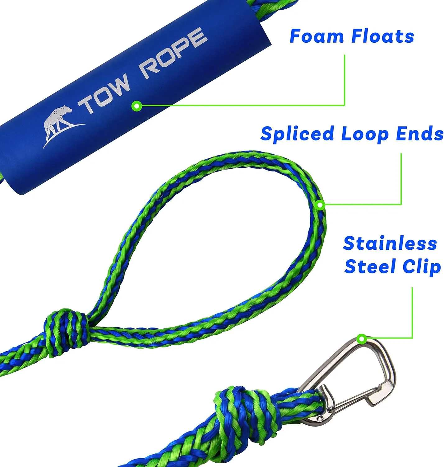 PWC Dock Lines Mooring Rope Bungee Dock Lines with Foam Float for Jet Ski, Personal Watercraft, Kayak, SeaDoo, Boat, Pontoon Bungee Docking Line Boat Rope 7FT 10FT 14FT