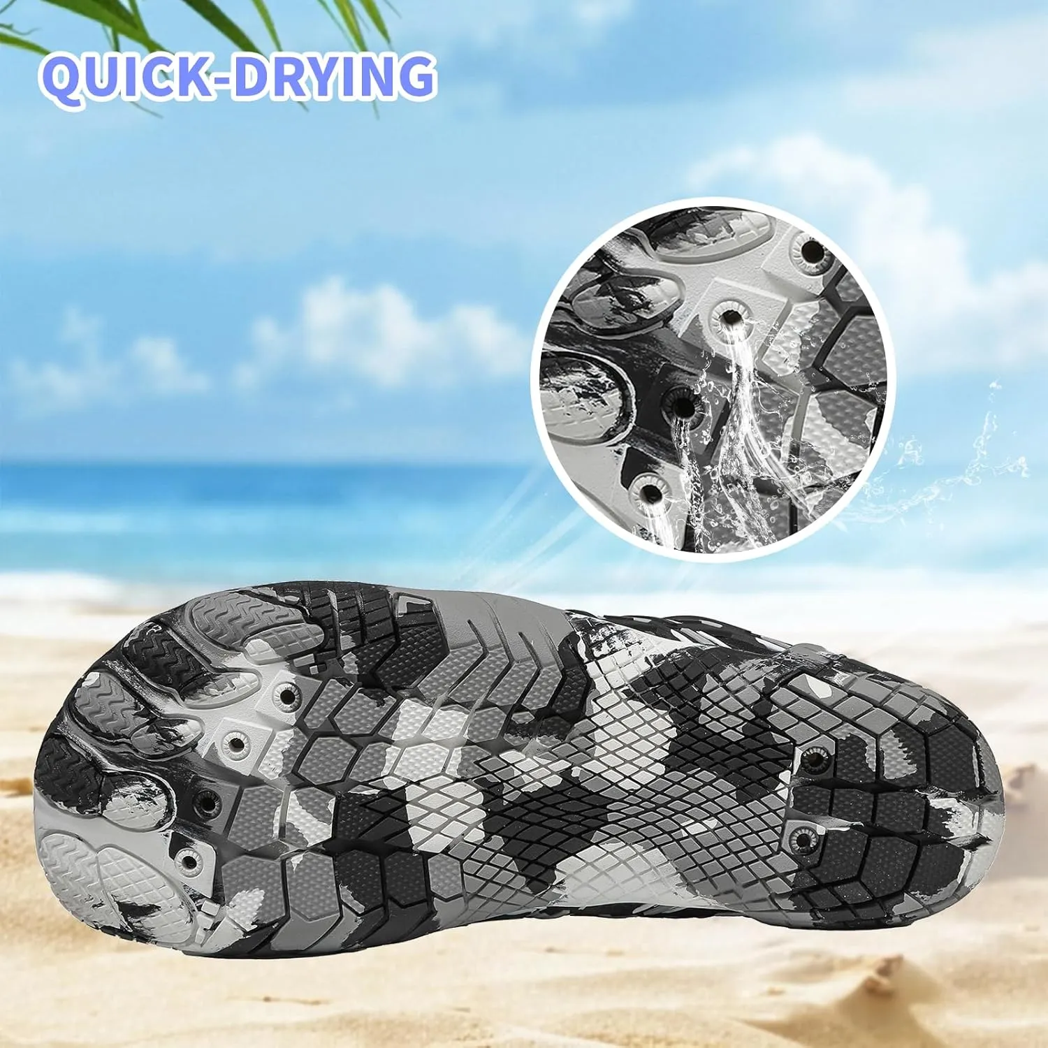 Quick Dry Barefoot Beach & Pool Shoes - Slip-on for Women & Men, Surf, Yoga & Water Sports