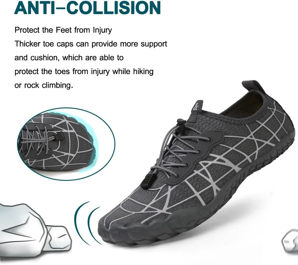 Quick Dry Barefoot Beach & Pool Shoes - Slip-on for Women & Men, Surf, Yoga & Water Sports