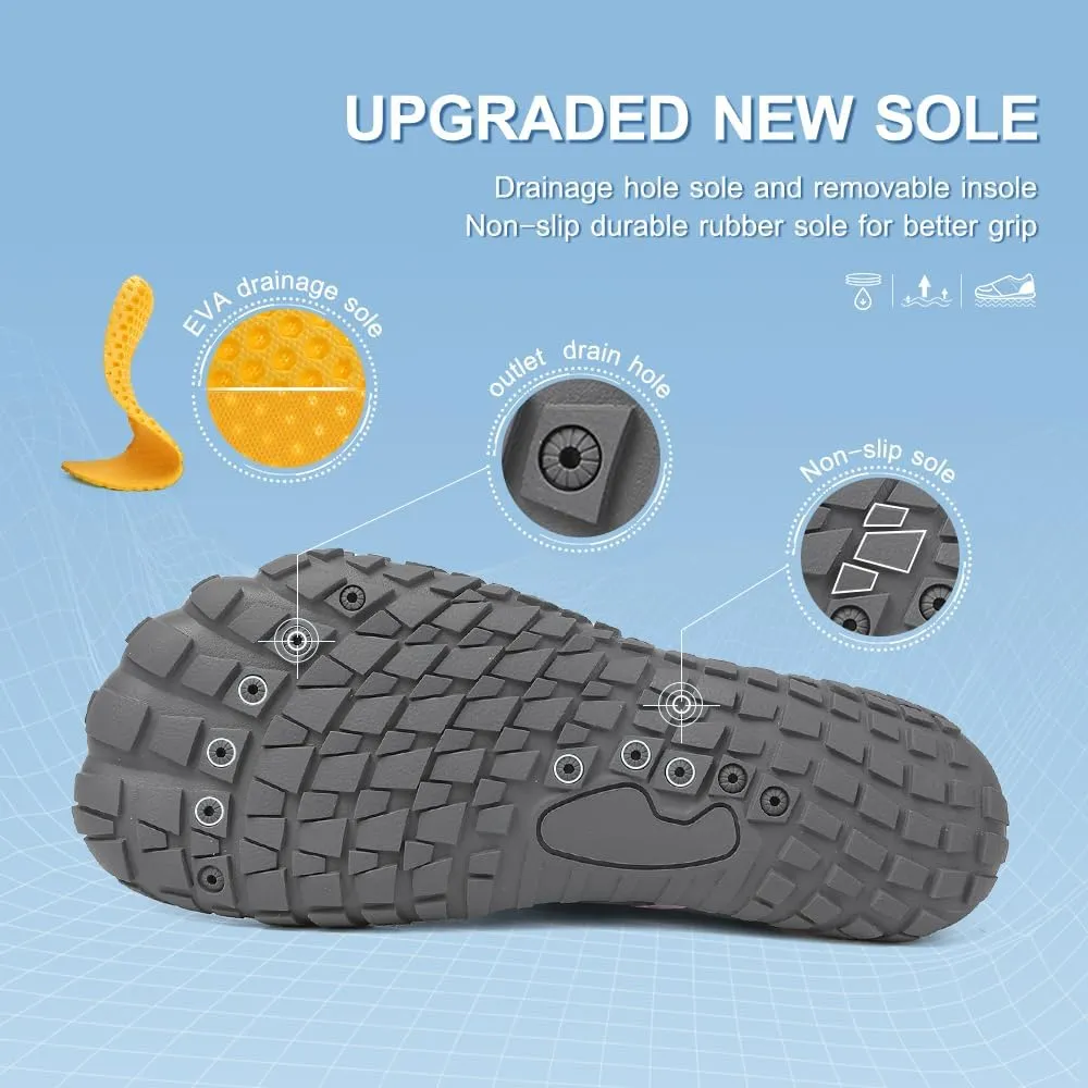 Quick Dry Barefoot Beach & Pool Shoes - Slip-on for Women & Men, Surf, Yoga & Water Sports