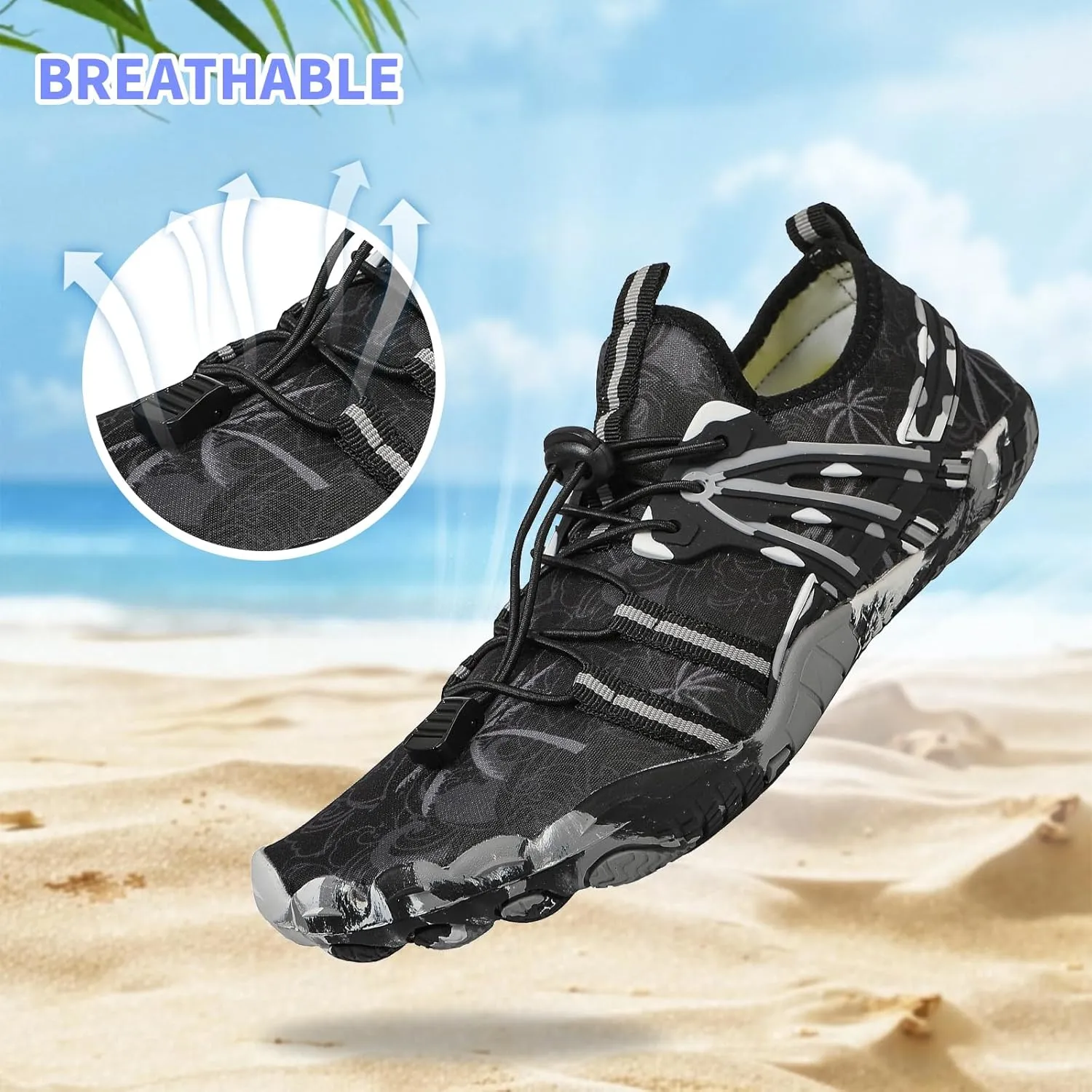 Quick Dry Barefoot Beach & Pool Shoes - Slip-on for Women & Men, Surf, Yoga & Water Sports