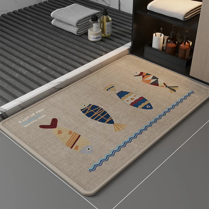 Quick-Dry Bathroom Floor Mat  Water Absorbent & Anti-Slip