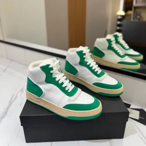 Quick turnaround End-to-end encryption PERFORATED SNEAKERS AND LAMBSKIN Saint IN SUEDE GREEN WHITE MID-TOP Laurent