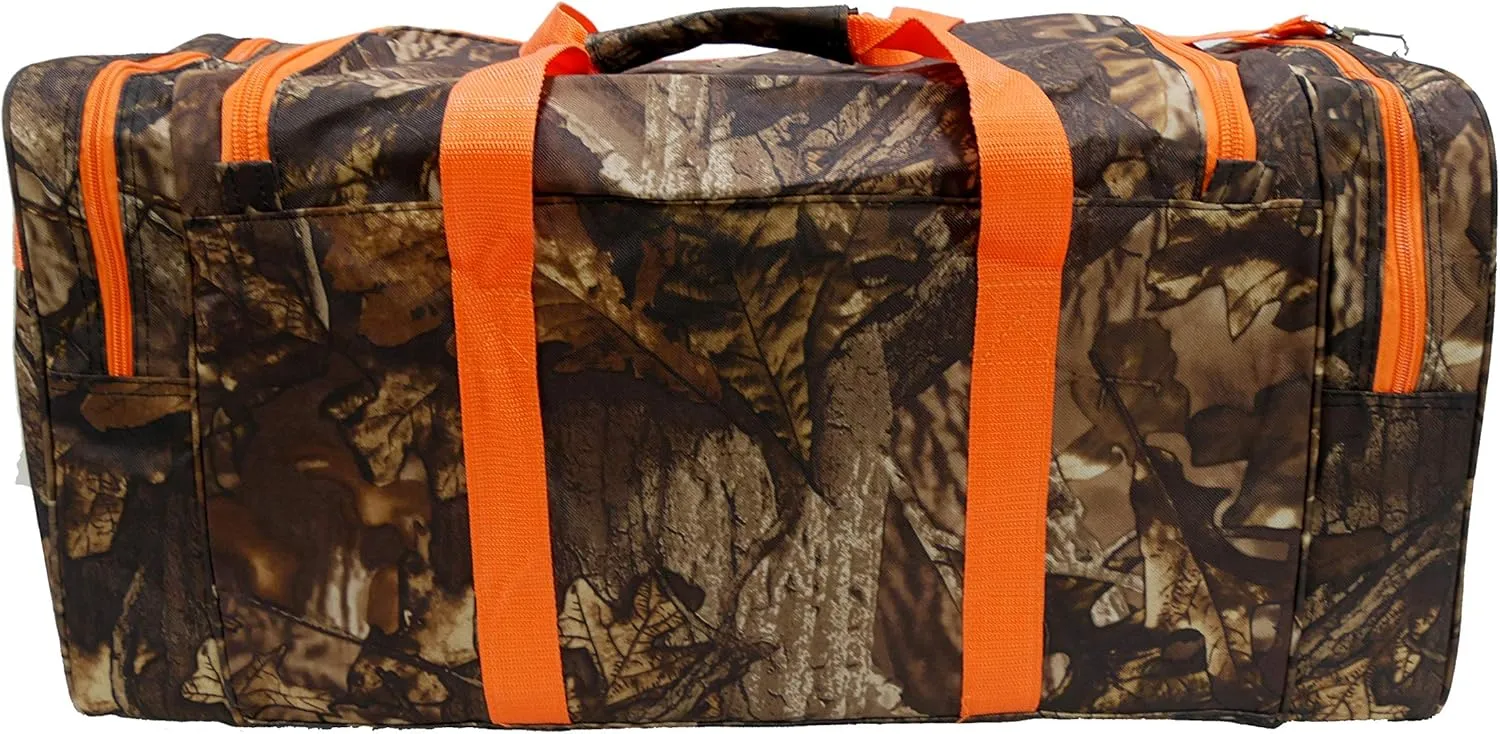 "E-Z Roll" 25" Tree Camouflage Duffel Bag/Travel Bag/Casual Bag/Sports Bag(Orange Trim)