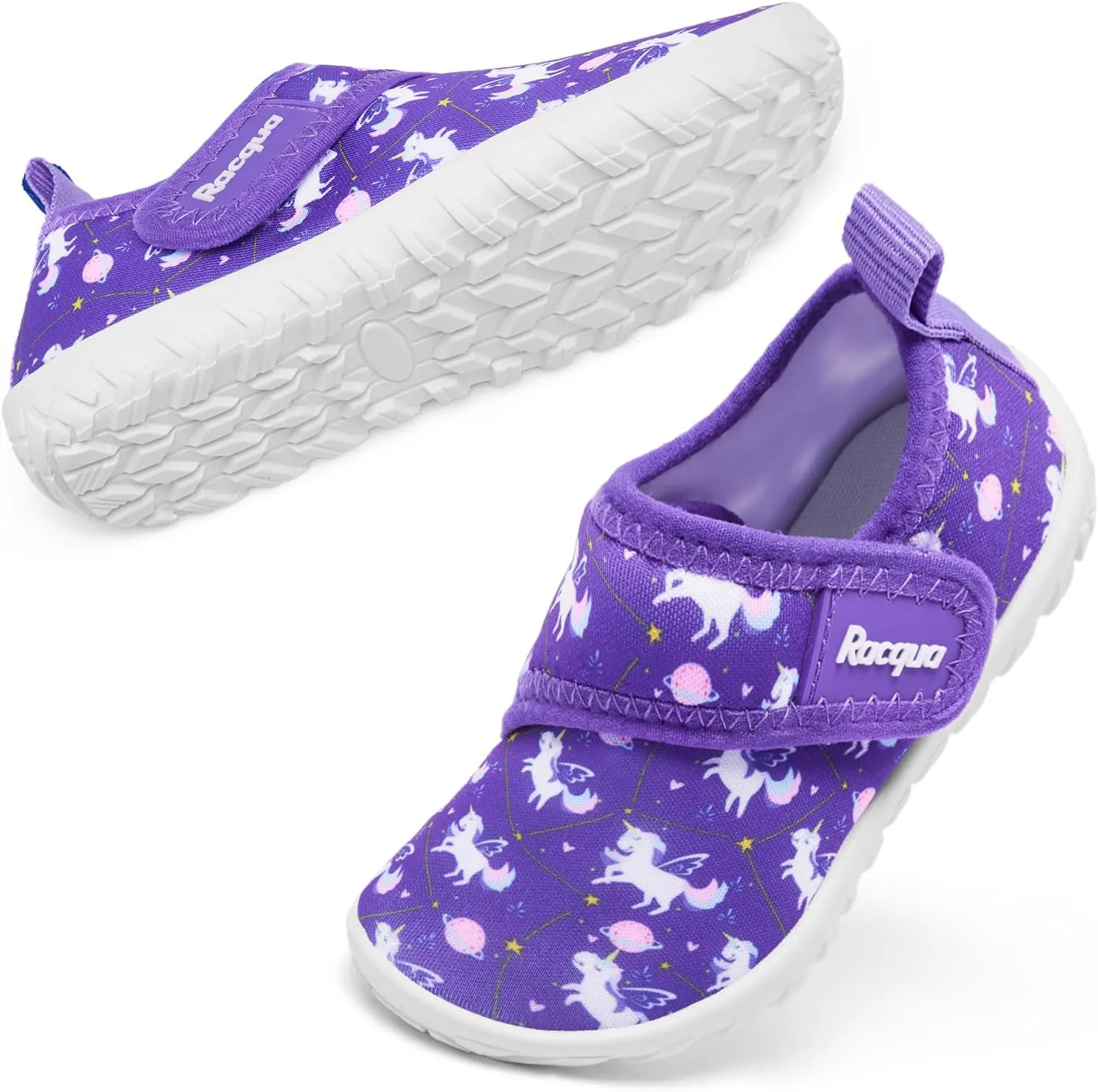 Racqua Toddler Baby Water Shoes Barefoot Quick Dry Swim Sport Pool Aqua Shoes for Boy's Girl's(Baby/Toddler)
