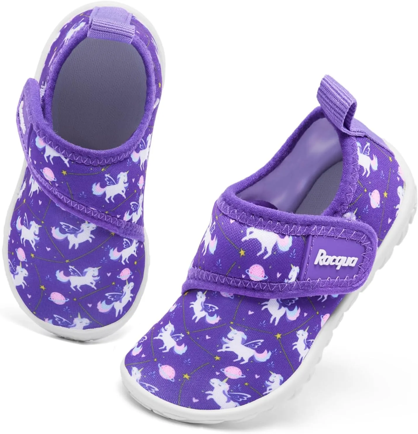 Racqua Toddler Baby Water Shoes Barefoot Quick Dry Swim Sport Pool Aqua Shoes for Boy's Girl's(Baby/Toddler)