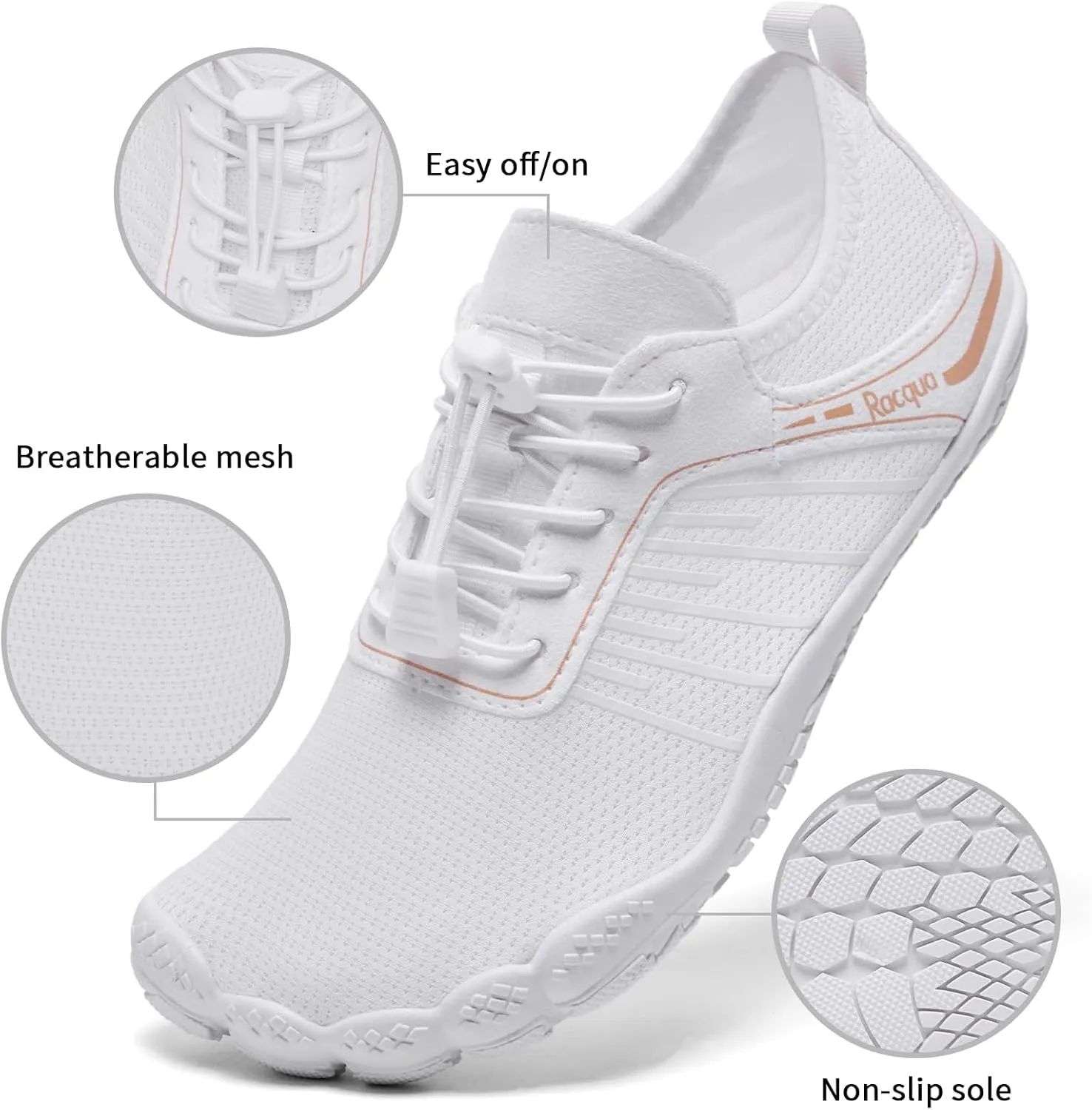 Racqua Water Shoes Men Women Swim Beach Shoes Non-Slip Quick Dry Shoes