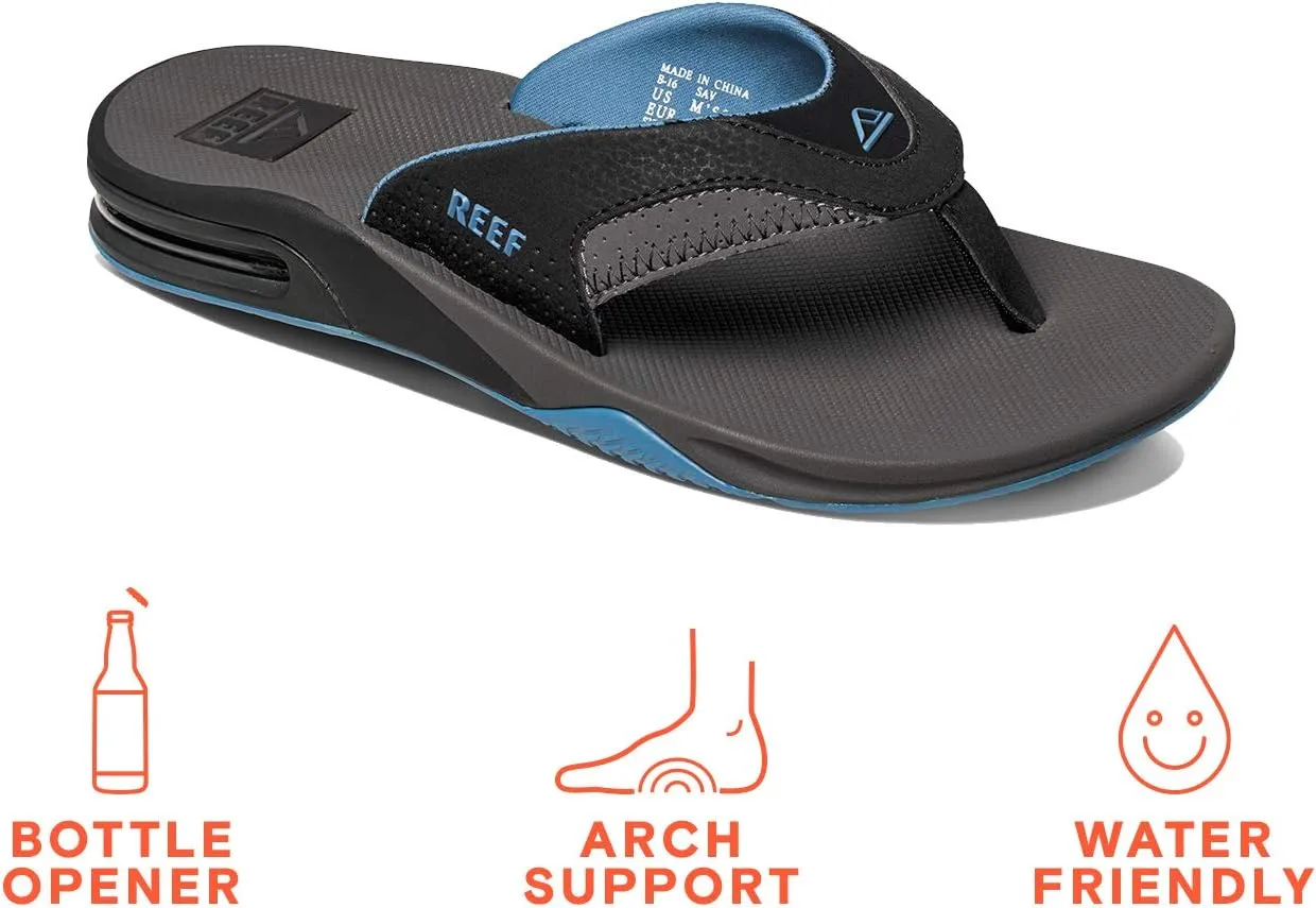 REEF Fanning Men's Bottle Opener Flip Flop, Arch Support, Durable Outsole, Water Friendly