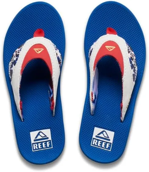 REEF Kids' Fanning Flip Flop, Arch Support, Durable Outsole, Water Friendly