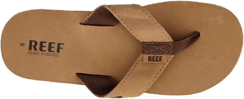 REEF Leather Smoothy Men's Flip Flop, No Break In Period Leather, Durable Outsole