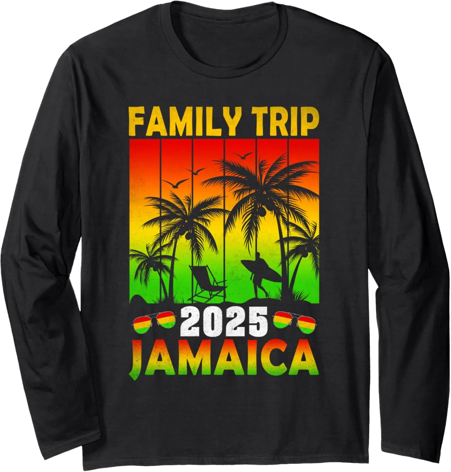 Retro Family Cruise Jamaica 2025 Summer Break Vacation Trips Long Sleeve T-Shirt