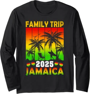Retro Family Cruise Jamaica 2025 Summer Break Vacation Trips Long Sleeve T-Shirt