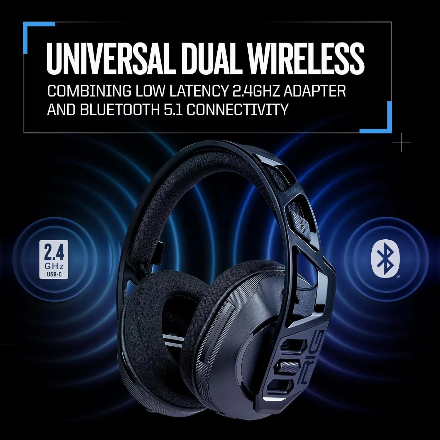 RIG 600 PRO HX Dual Wireless Universal Gaming Headset with Bluetooth for Xbox Series X|S, Xbox One, PlayStation PS4, PS5, Nintendo Switch, PC, USB, Steam Deck, Android and iPhone – Urban Camo