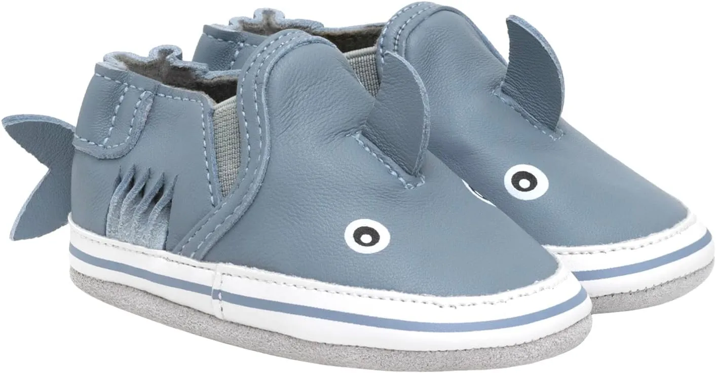 Robeez Baby Boys and Unisex Soft Soles Slip-Resistant Crib Shoes Slippers for Infant and Toddler, 0-24 Months