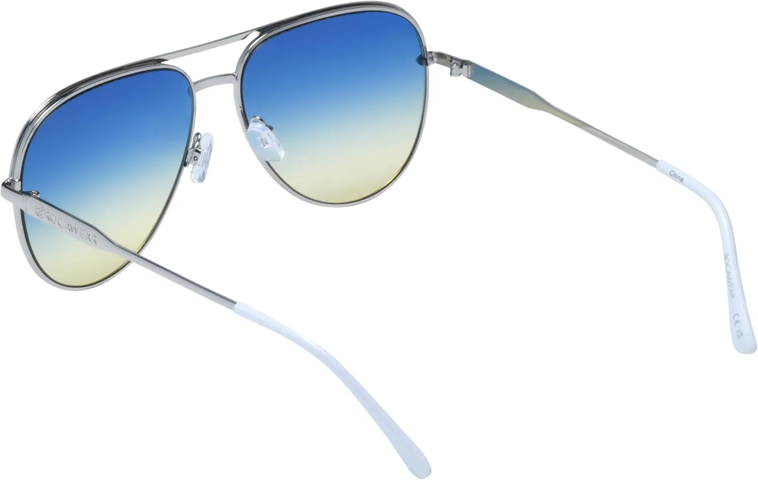 Rocawear R3406 Metal Uv400 Protective Flat Lens Aviator Pilot Sunglasses. Gifts for Women with Flair, 59 Mm