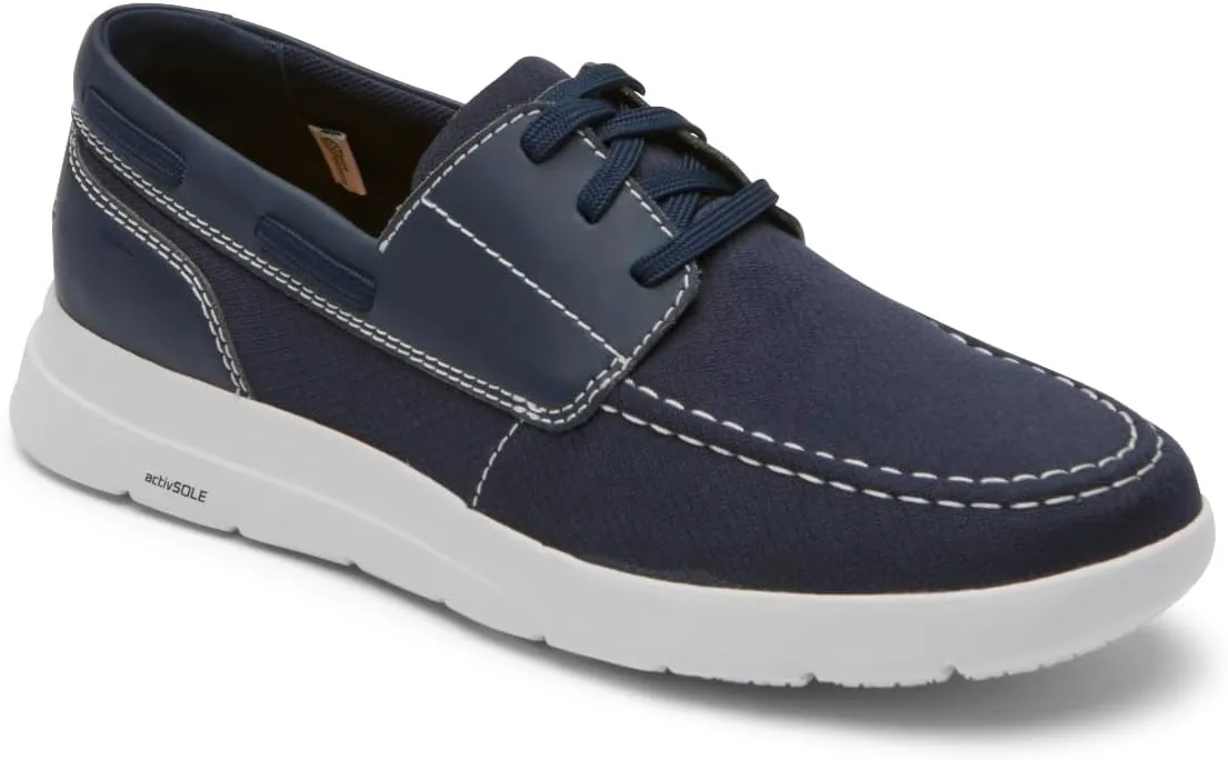 ROCKPORT Mens Truflex Cayden Boat Shoes Navy 10M