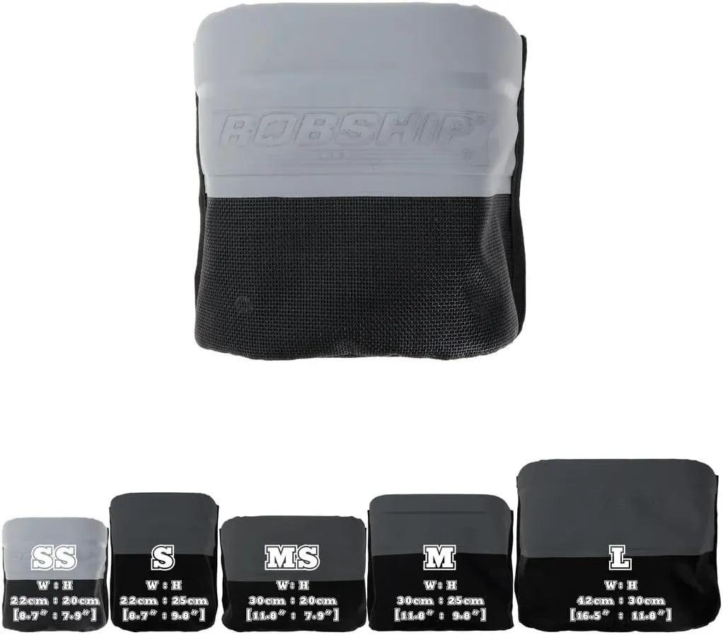 Rope Bag Racing Mesh MK2 - Lightweight, Durable, Water-Drain Technology with SNAD Fixing Solution (Black/Grey, Small, Short)