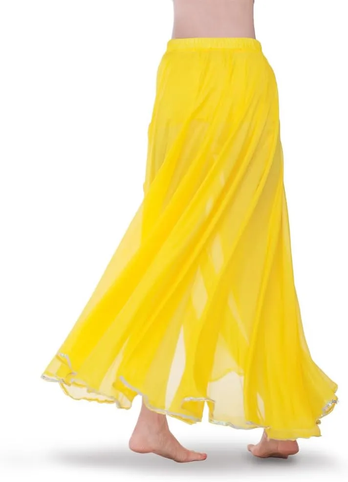 ROYAL SMEELA Women's Chiffon Skirt Belly Dance Costume for Women Dancing Dress High Split Beach Ruffle Bellydance Skirts