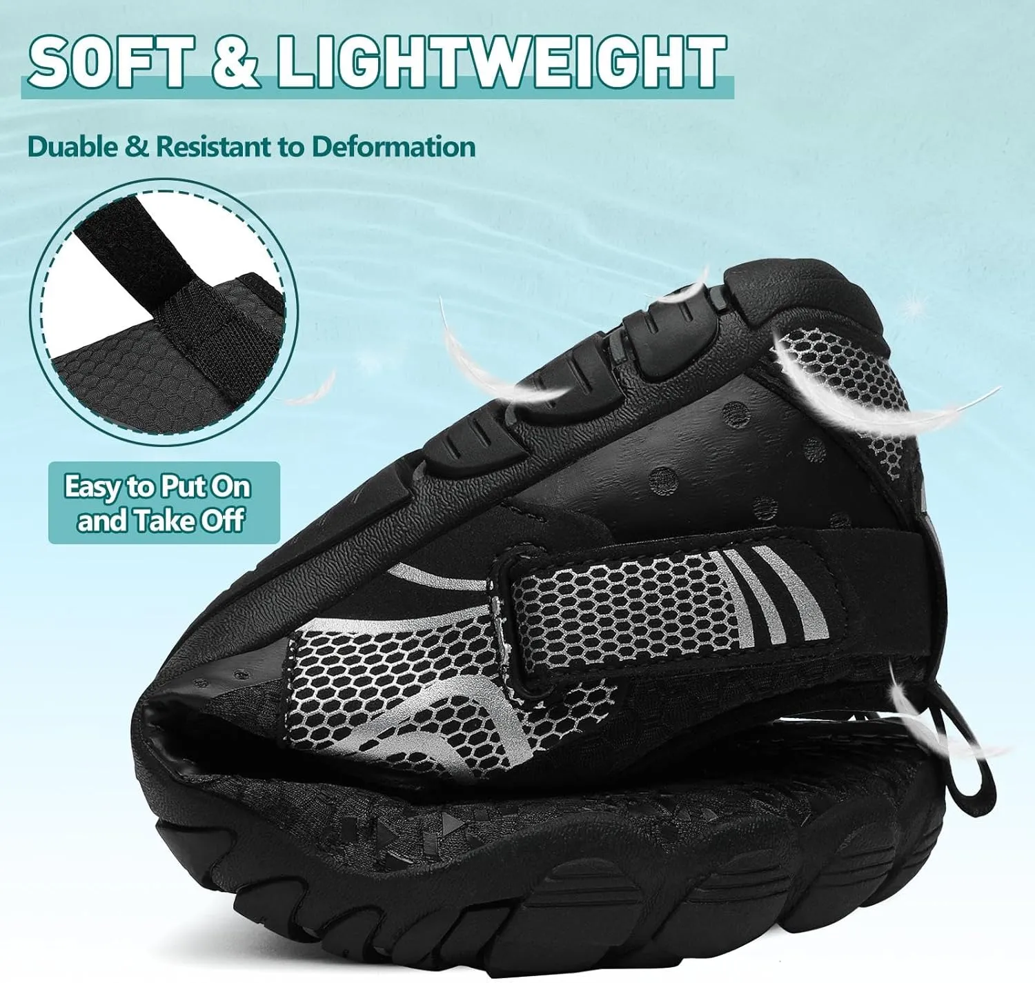 SAGUARO Women's Men's Water Shoes Quick-Dry Swiming Aqua Surf Beach Kayak Barefoot Shoes Wide Toe Box