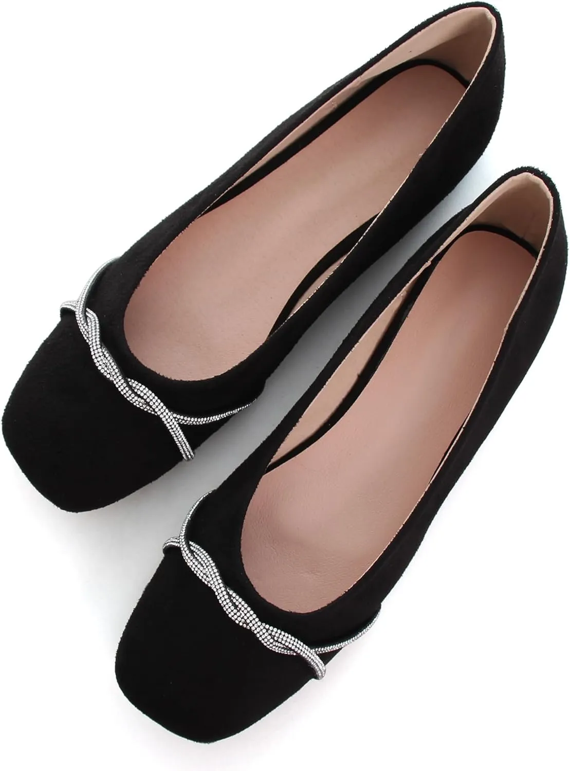 SAILING LU Flats for Women Comfortable Solid Color Soft Flats Square Toe Ballet Casual Work Shoes Dressy Slip-ons Loafers