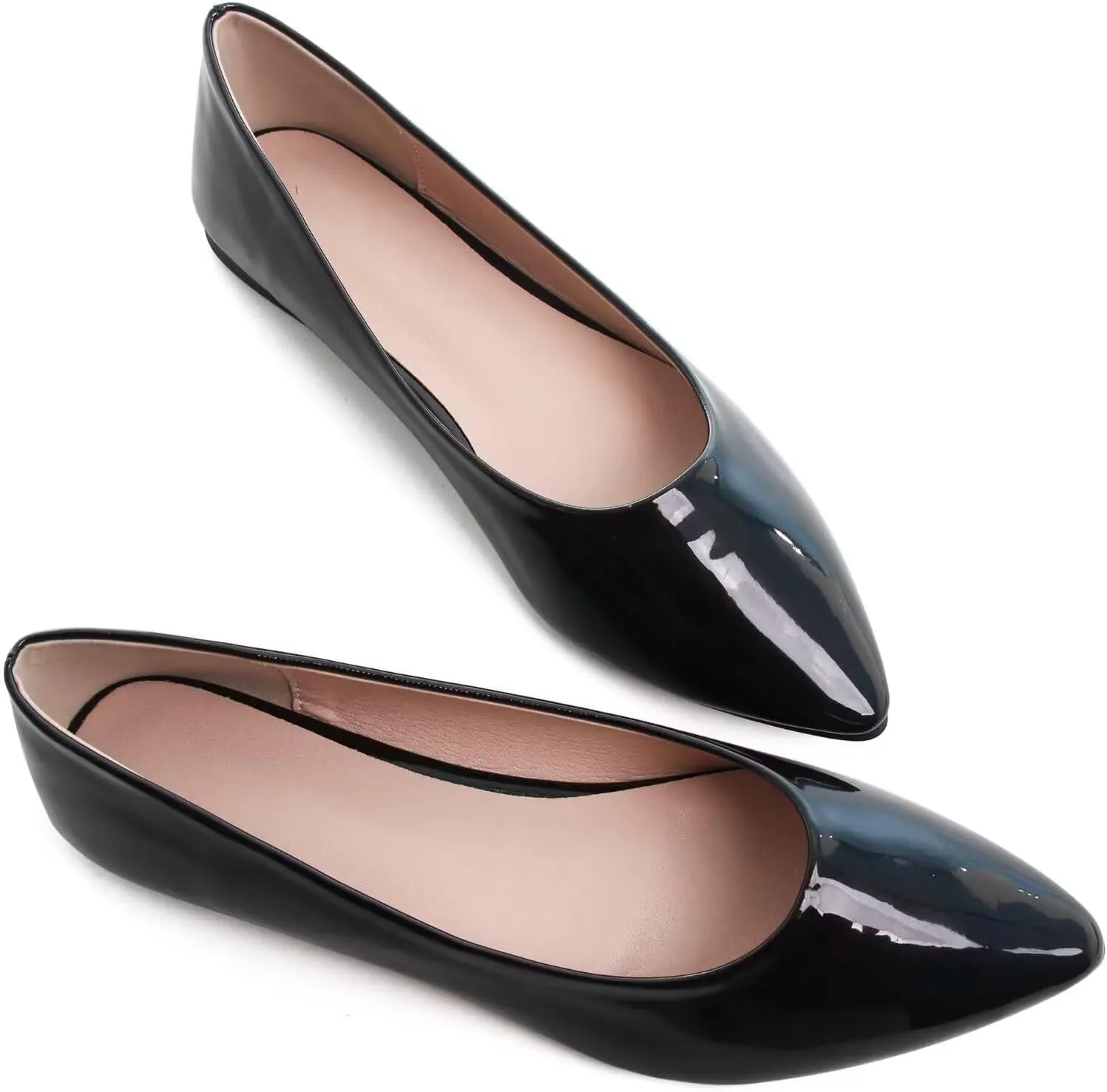 SAILING LU Womens Suede Pointed Toe Ballet Flats Comfortable Wedding Party Casual Slip-On Ballerina Dressy Shoes for Women Walking Shoes