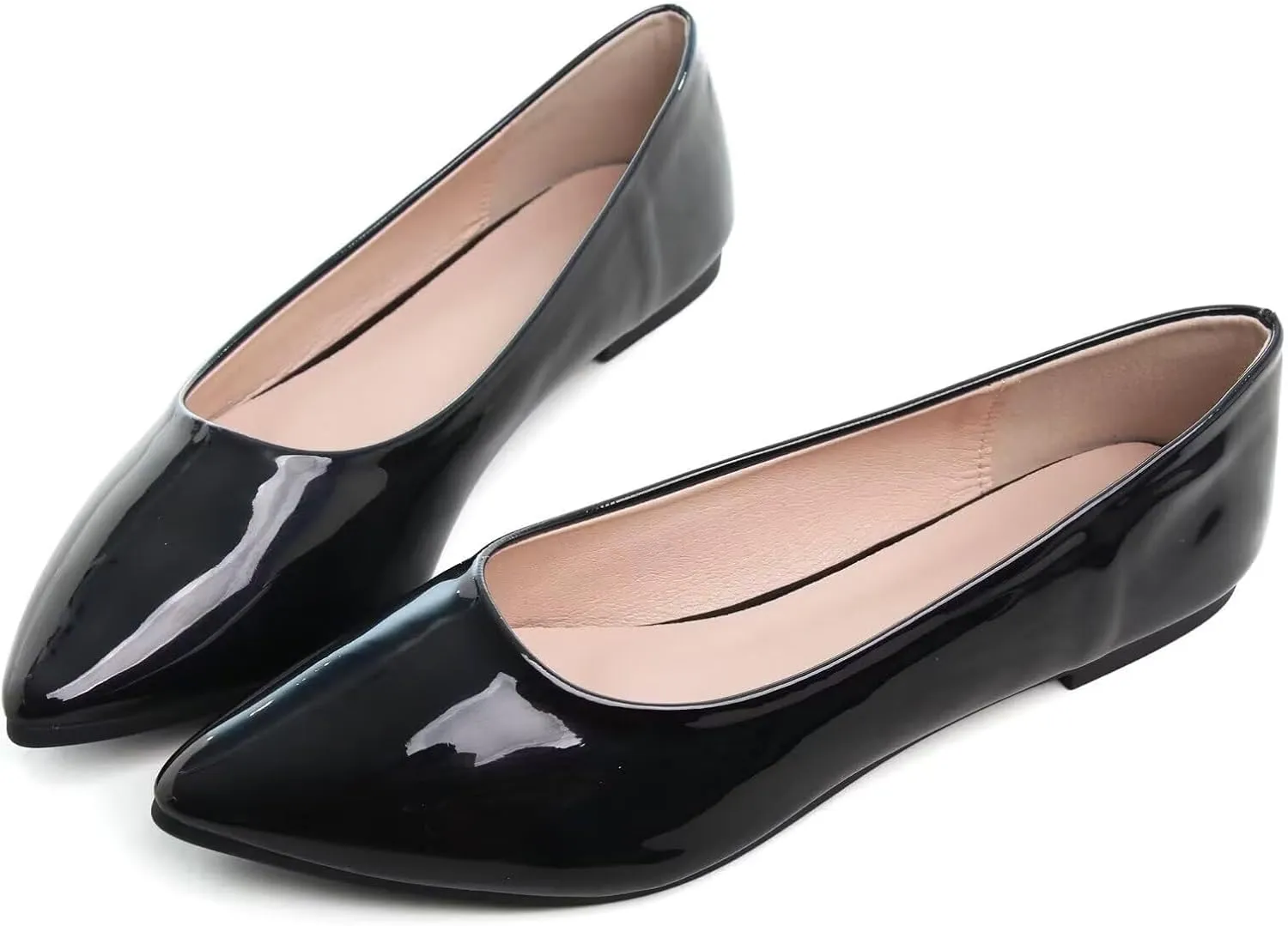SAILING LU Womens Suede Pointed Toe Ballet Flats Comfortable Wedding Party Casual Slip-On Ballerina Dressy Shoes for Women Walking Shoes