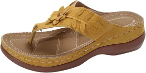 Sandals for Women 2025 Summer Orthopedic Arch Support Wedge Wide Fit Slip on Sandals Lightweight Casual Beach Walking Wedges Flip Flops Shoes