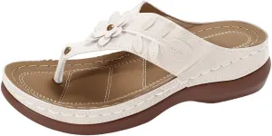 Sandals for Women 2025 Summer Orthopedic Arch Support Wedge Wide Fit Slip on Sandals Lightweight Casual Beach Walking Wedges Flip Flops Shoes