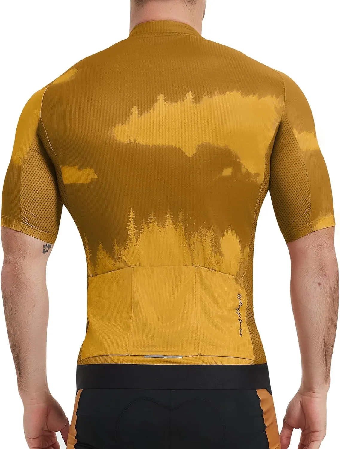 Santic Men’s Cycling Jersey Short Sleeve Bike Shirts for Men Bicycle Jacket with Pockets Breathable & Quick Dry Yorkson