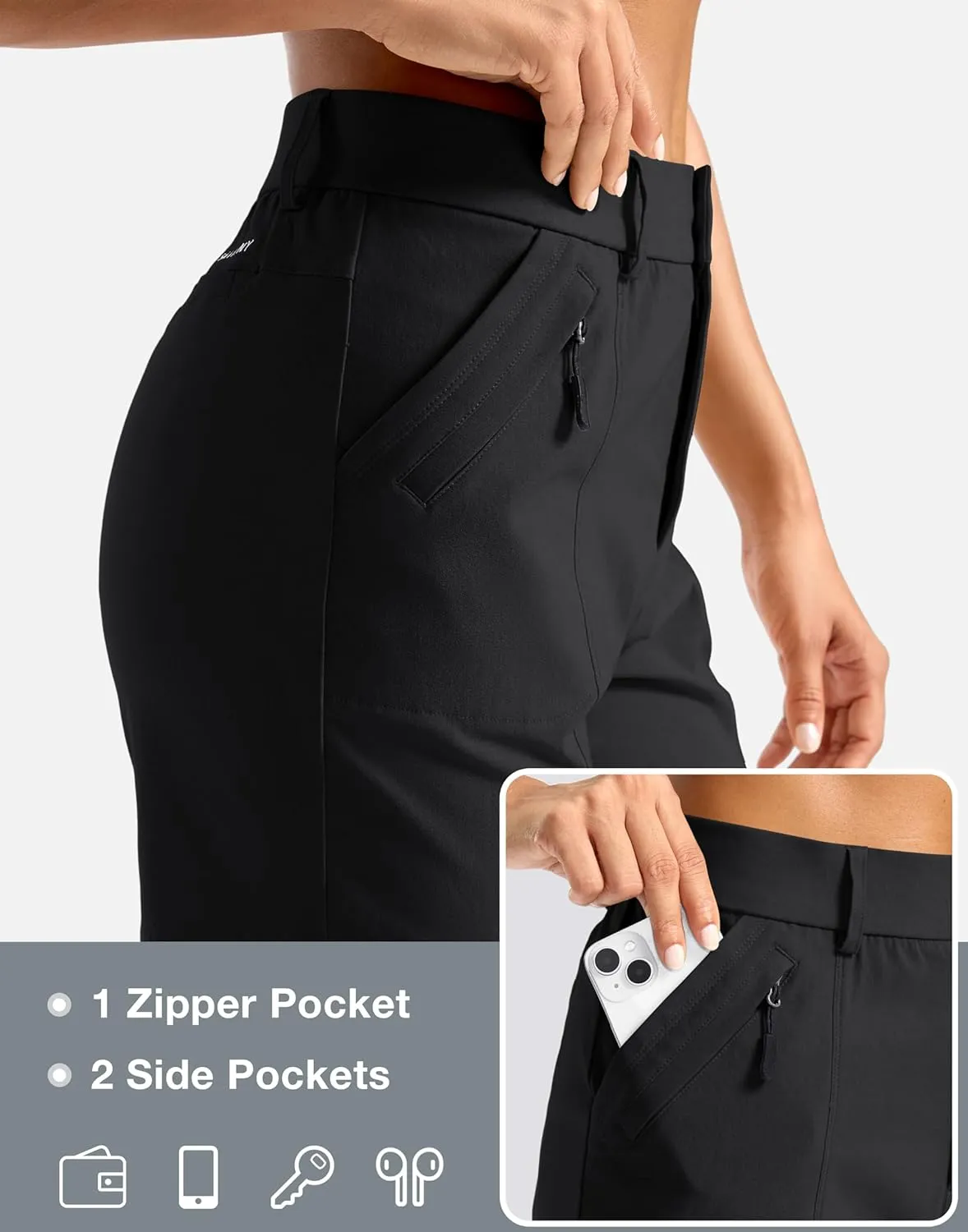 SANTINY Women's 5" Hiking Golf Shorts Quick Dry Stretch Casual Work Shorts with Pockets for Women Walking Travel Summer