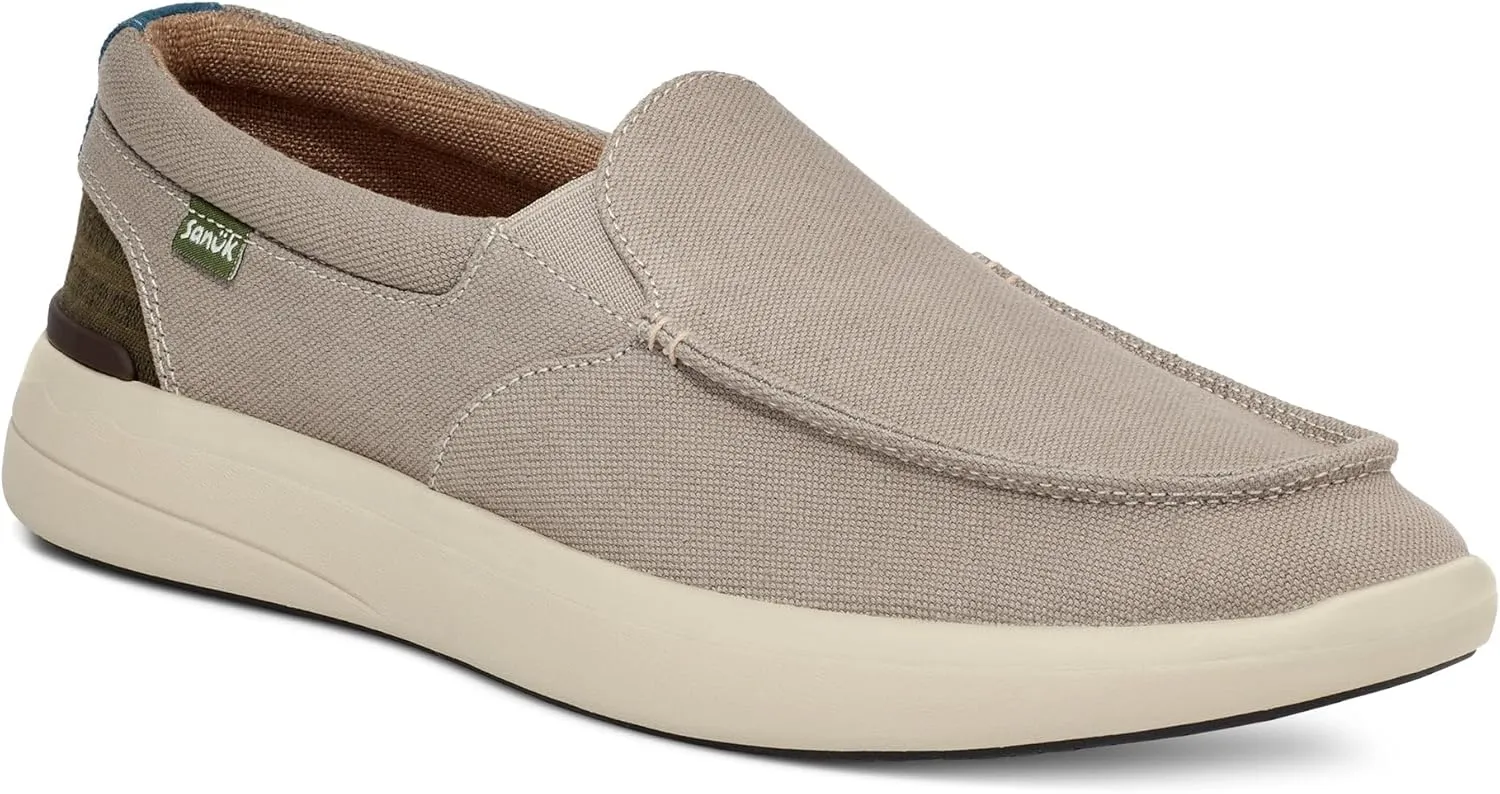 Sanuk Mens Mason Loafers | Mens Shoes | Slip On Shoes for Men | Men's Slip-on Loafers | Removable Comfort Footbed