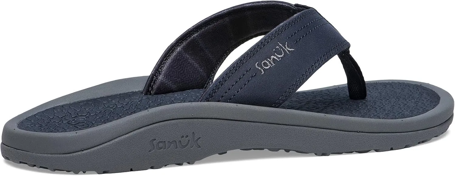 Sanuk On the Rocks Men's Beach Sandals | Flip Flops for Men | Quick Dry Flip-Flop Slides | Supportive & Lightweight | Arch Support Footbed