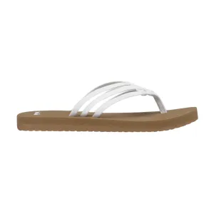 Sanuk Women's Yoga Sandy Flip-Flop Sandals with Soft Yoga Mat Footbed for All-Day Comfort, White