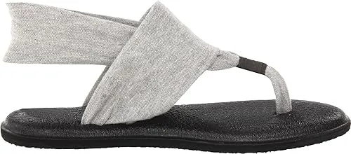 Sanuk Women's Yoga Sling 2 Sandals – Lightweight Thong Flip-Flops with Soft Yoga Mat Footbed, Gray, Size 6-9