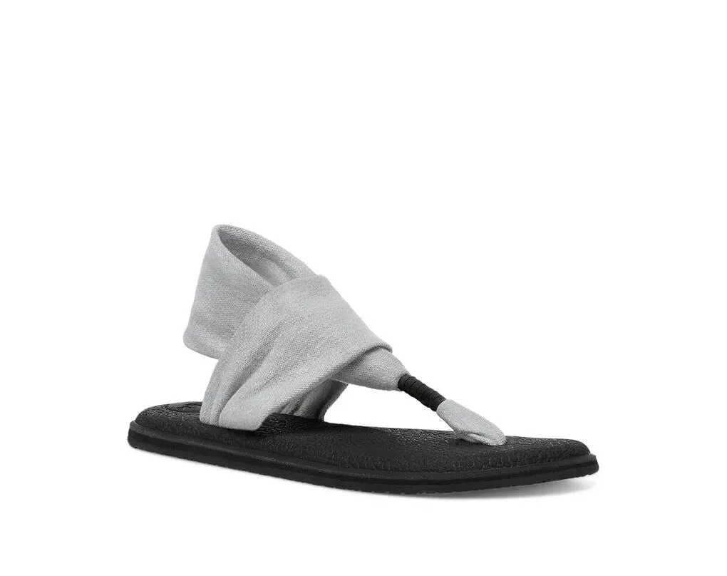 Sanuk Women's Yoga Sling 2 Sandals – Lightweight Thong Flip-Flops with Soft Yoga Mat Footbed, Gray, Size 6-9