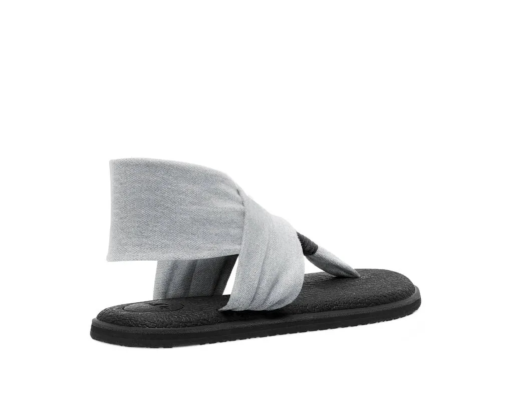 Sanuk Women's Yoga Sling 2 Sandals – Lightweight Thong Flip-Flops with Soft Yoga Mat Footbed, Gray, Size 6-9