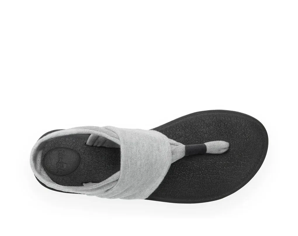Sanuk Women's Yoga Sling 2 Sandals – Lightweight Thong Flip-Flops with Soft Yoga Mat Footbed, Gray, Size 6-9