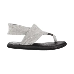 Sanuk Women's Yoga Sling 2 Sandals – Lightweight Thong Flip-Flops with Soft Yoga Mat Footbed, Gray, Size 6-9