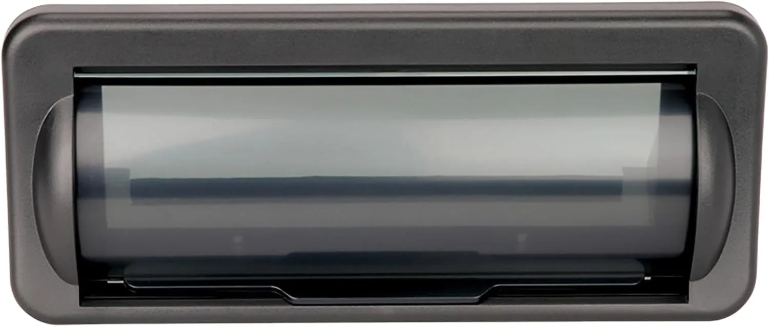 Scosche ACM5B Universal Marine Radio Cover - Water Resistant Boat Dash Radio Protector Shield with Spring Loaded Flip-Up Retractable Door, Single DIN Marine Stereo Kit - Durable Boat Accessory - Black