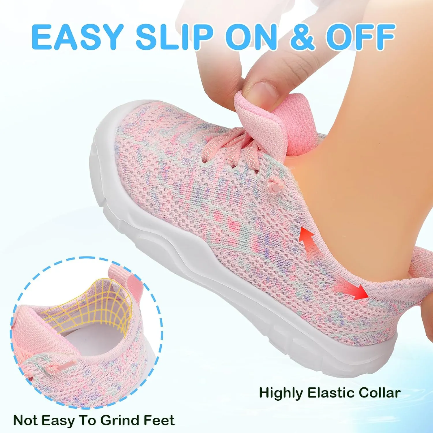 Scurtain Toddler Shoes Girls Boys Barefoot Shoes Kids Sneakers Breatherble Slip on Shoes