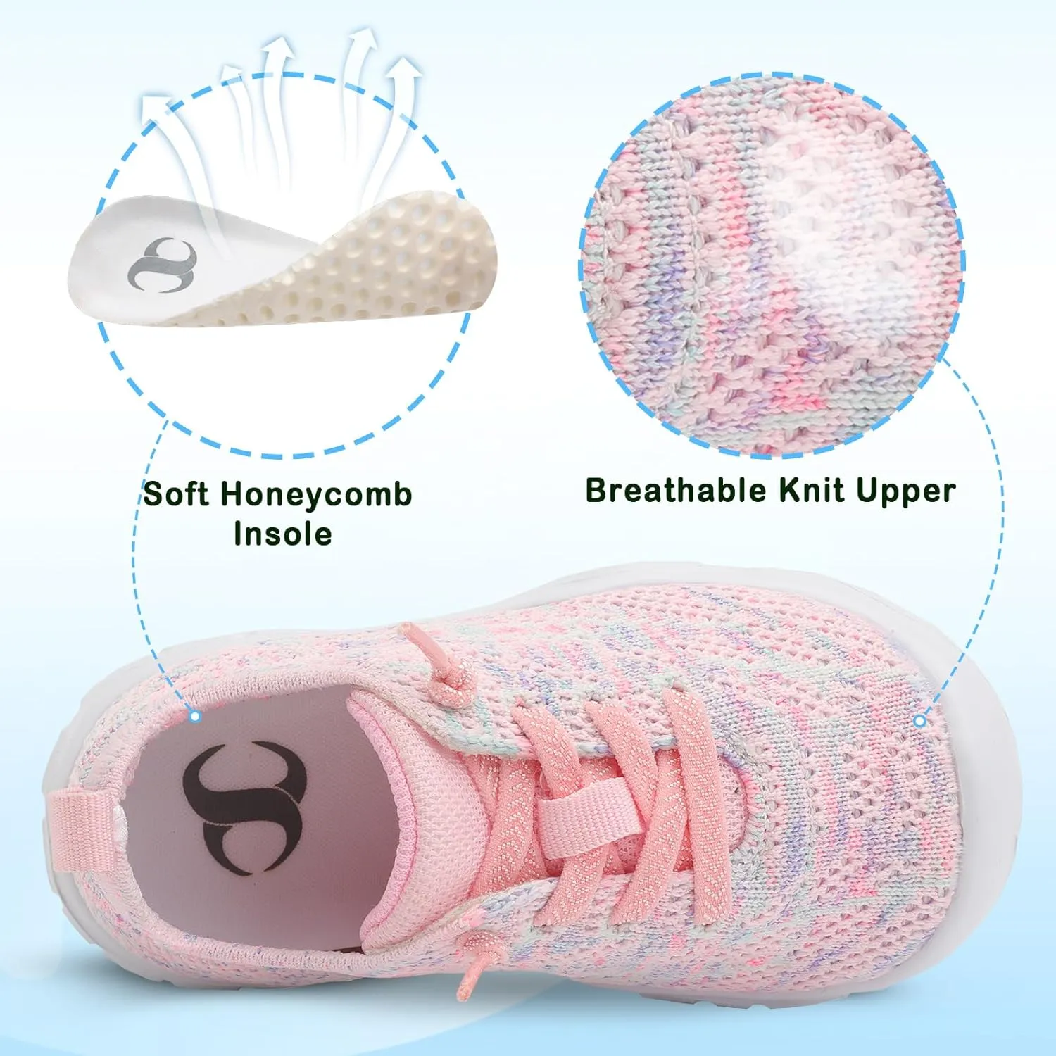 Scurtain Toddler Shoes Girls Boys Barefoot Shoes Kids Sneakers Breatherble Slip on Shoes