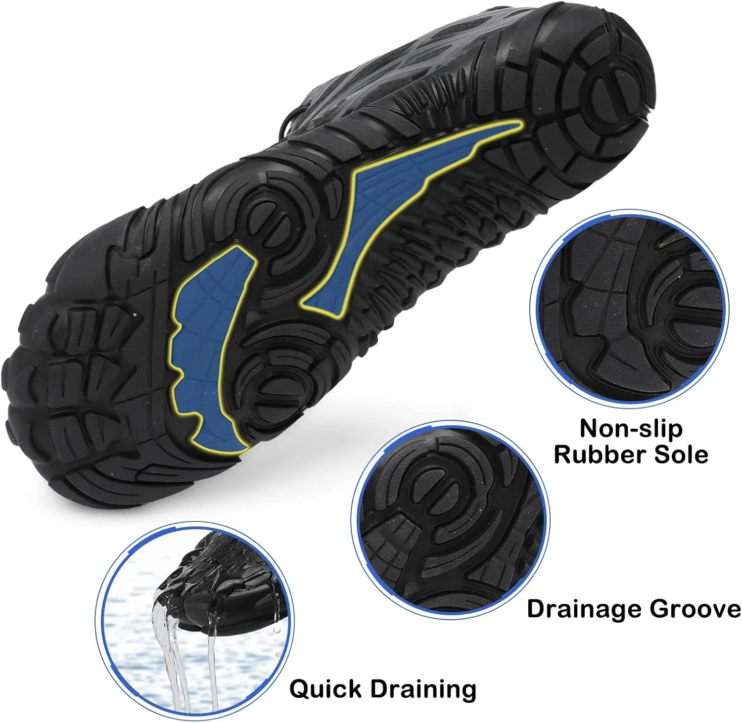 Scurtain Unisex Mens Womens Athletic Hiking Water Shoes Quick Dry Barefoot Aqua Shoes Swim Shoes Beach Shoes with Drainage