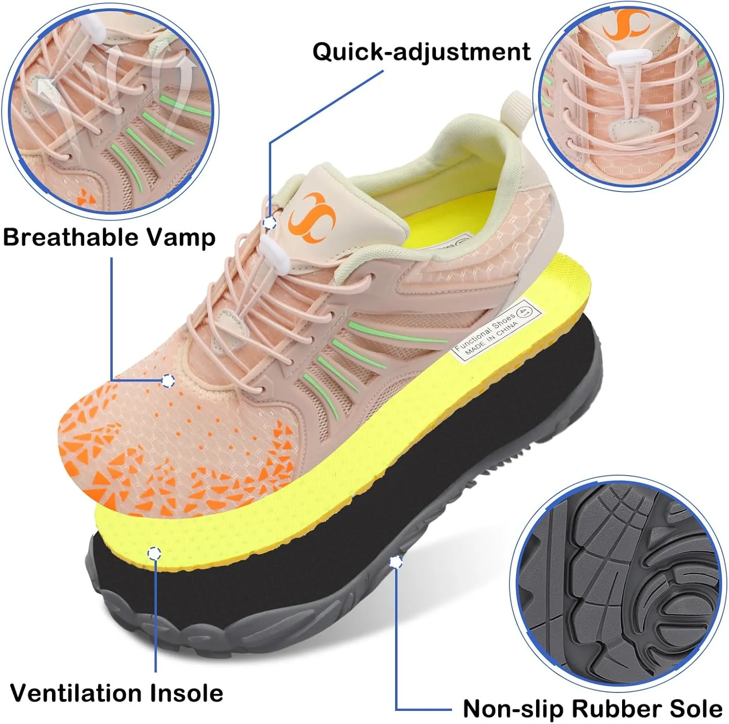Scurtain Unisex Mens Womens Athletic Hiking Water Shoes Quick Dry Barefoot Aqua Shoes Swim Shoes Beach Shoes with Drainage