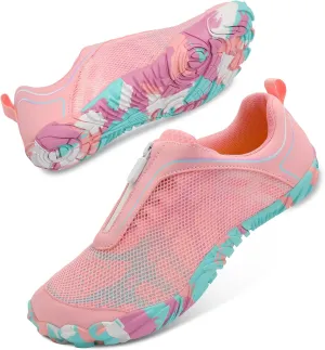 Scurtain Unisex Mens Womens Water Shoes Athletic Sports Aqua Shoes Barefoot Hiking Water Shoes Quick Dry Yoga Pool Swim Surf Beach Walking Shoes with Zipper