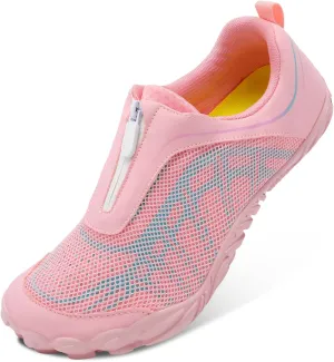 Scurtain Unisex Mens Womens Water Shoes Athletic Sports Aqua Shoes Barefoot Hiking Water Shoes Quick Dry Yoga Pool Swim Surf Beach Walking Shoes with Zipper