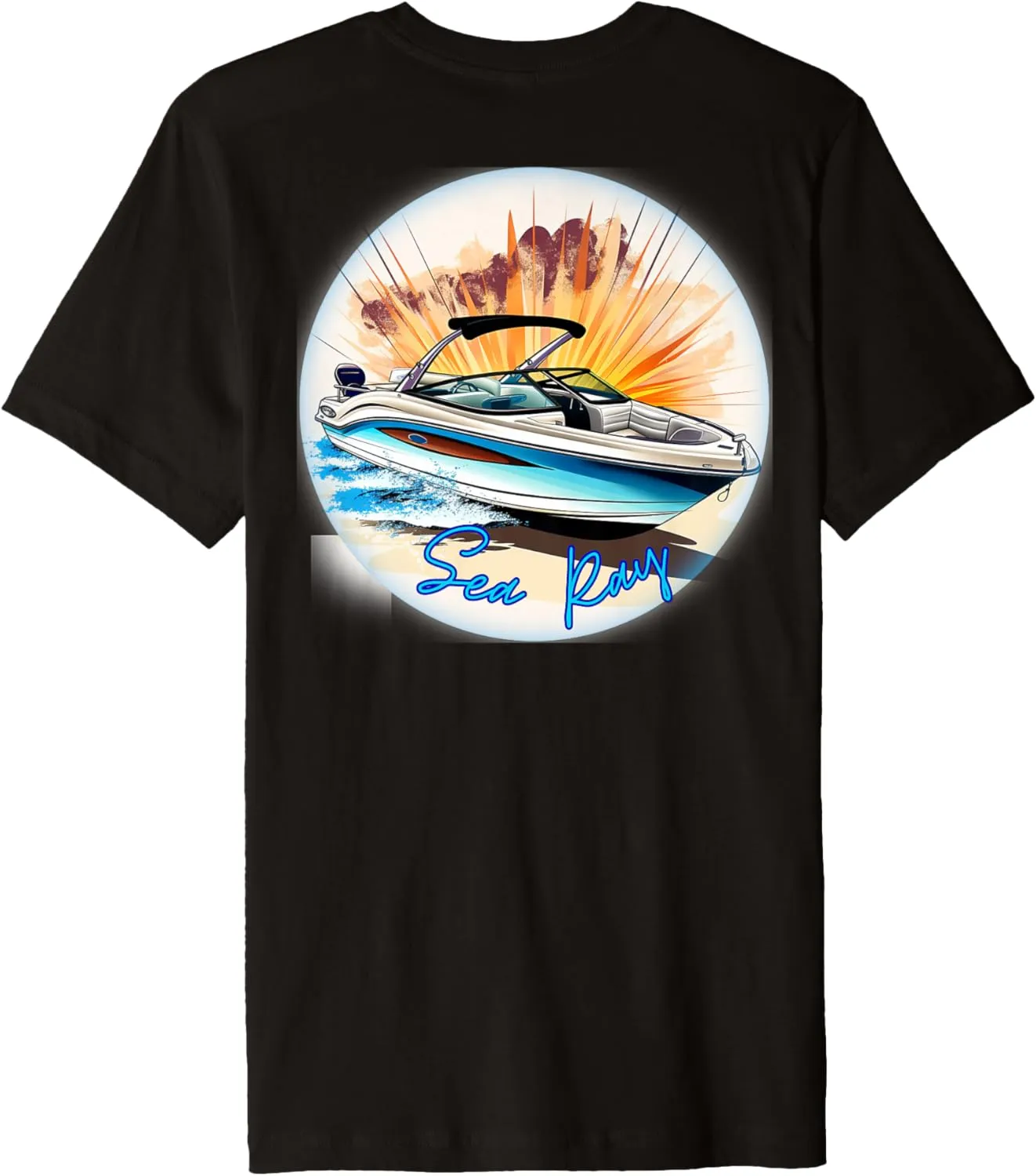Sea Ray Boat Apparel | Sea Ray Sunset Print On Back Premium T-Shirt