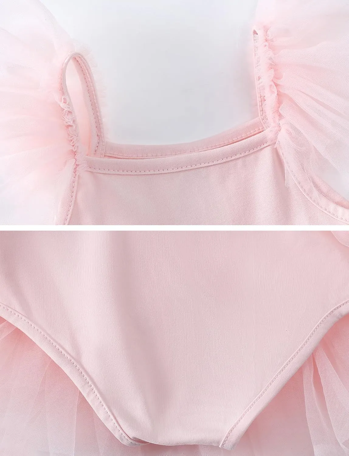 SEAUR Toddler Girls Ballet Dance Dress Sleeveless Fluffy Tutu Tulle Dress Elegant Ballerina Dancewear