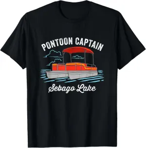 Sebago Lake Pontoon Boat Captain - Boating T-Shirt